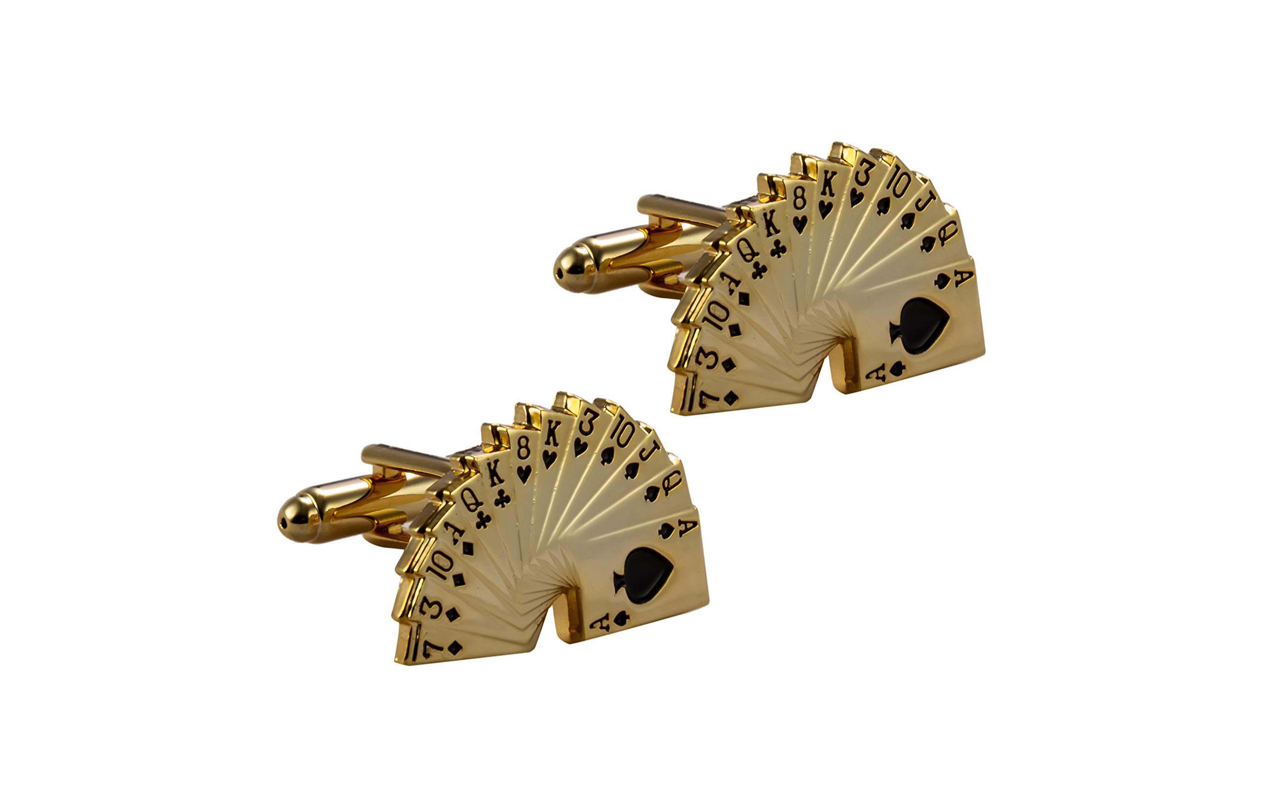 Knighthood Playing Card Cufflinks for Men Gold