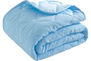 BEDSUM 100% Brushed Microfiber Down Alternative Toddler Comforter, Ultra Soft Lightweight and Warm Breathable Crib Quilted Bl
