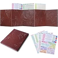Famard DND DM Screen 5e with 5 Panels, 3D Embossed Faux Leather Dungeon Master Screen with Clear GM Pockets, Dungeons and Dra