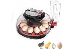 YINRAZER 12 Egg Incubator, Automatic Turner With Temperature And Humidity Control,Egg Candler, Low Temperature And Low Humidity Alarm,Hatching Chicken duck Turkey Goose