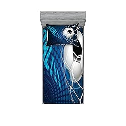 Ambesonne Soccer Fitted Sheet & Pillow Sham