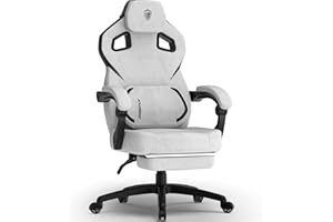 Dowinx Fabric Gaming Chair with Footrest, Big and Tall PC Gamer Chair with Lumbar Support, Wide Back Computer Gaming Chair fo