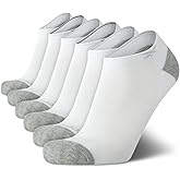 Reebok Men’s Low Cut Socks – 6 Pack Basic Cushion Low Cut No Show Socks for Men - Men's Athletic Socks (Size: 6-12.5), Size 6-12.5, Bright White