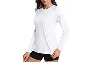 Boladeci Women's UPF 50+ UV Protection Sun Shirts Long Sleeve Quick Dry Crewneck Gym Swim T-Shirts Tops Rash Guard