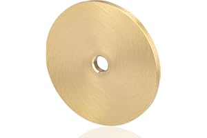 QOGRISUN 10-Pack Solid Brass Cabinet Knobs Back Plates, Rounded Ring Cabinet Pulls BackPlates,1.25-Inch Diameter, Cabinet Hardware, Brushed Brass Finish