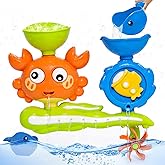 Crab Bath Toys for Toddlers 1-3, Spinning Water Wheel Bathtub Water Toy | baby shower toys with spinning waterfall &amp; water scoop &amp; 2 suction cups, pool toys for kids ages 18 month+ boys girls gifts
