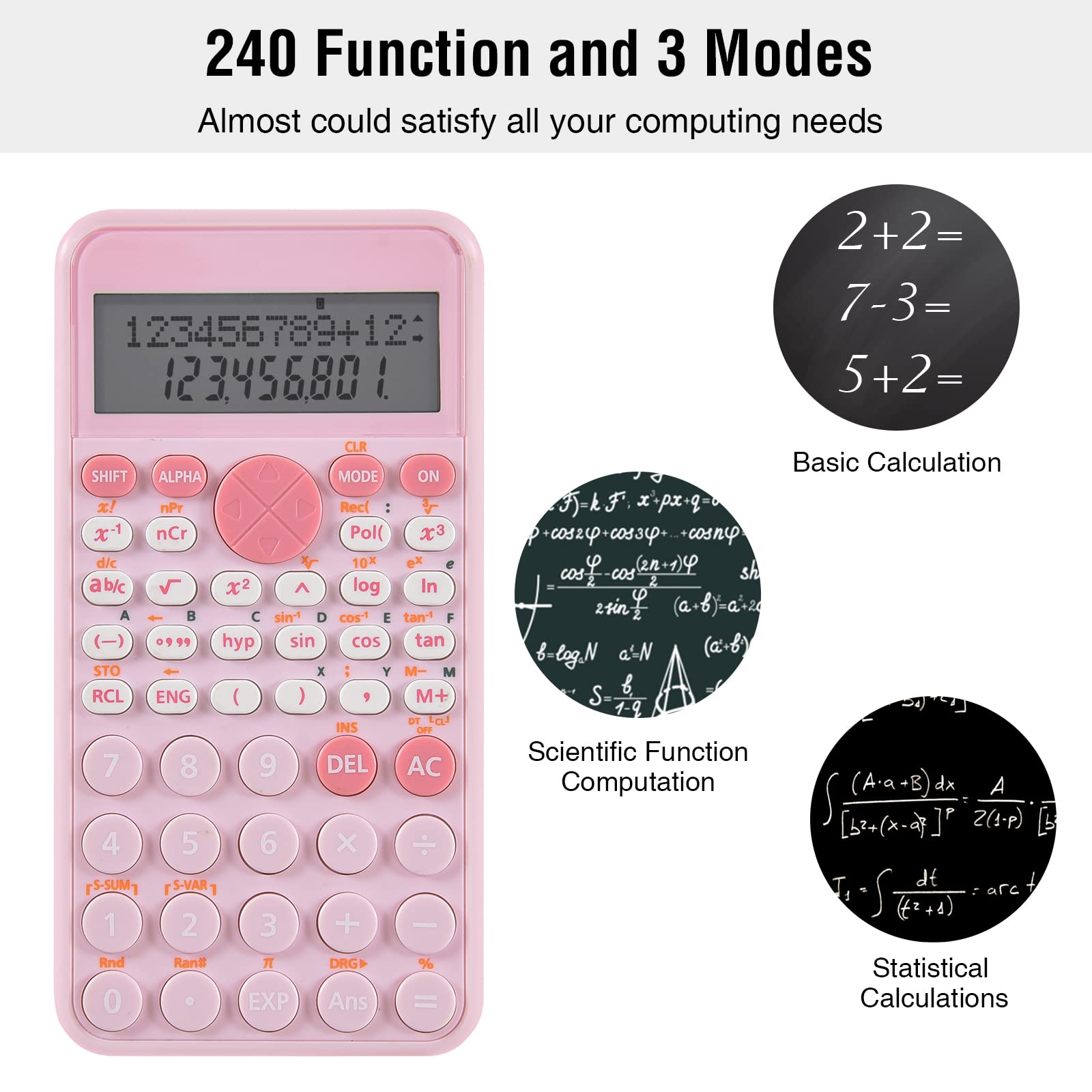 EooCoo 2-Line Standard Scientific Calculator, Portable and Cute School Supplies, Cute Office Desk Accessories, Suitable for Primary School to College Student Use