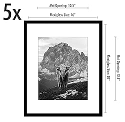 Americanflat 16x20 Picture Frame Set of 5 in Black