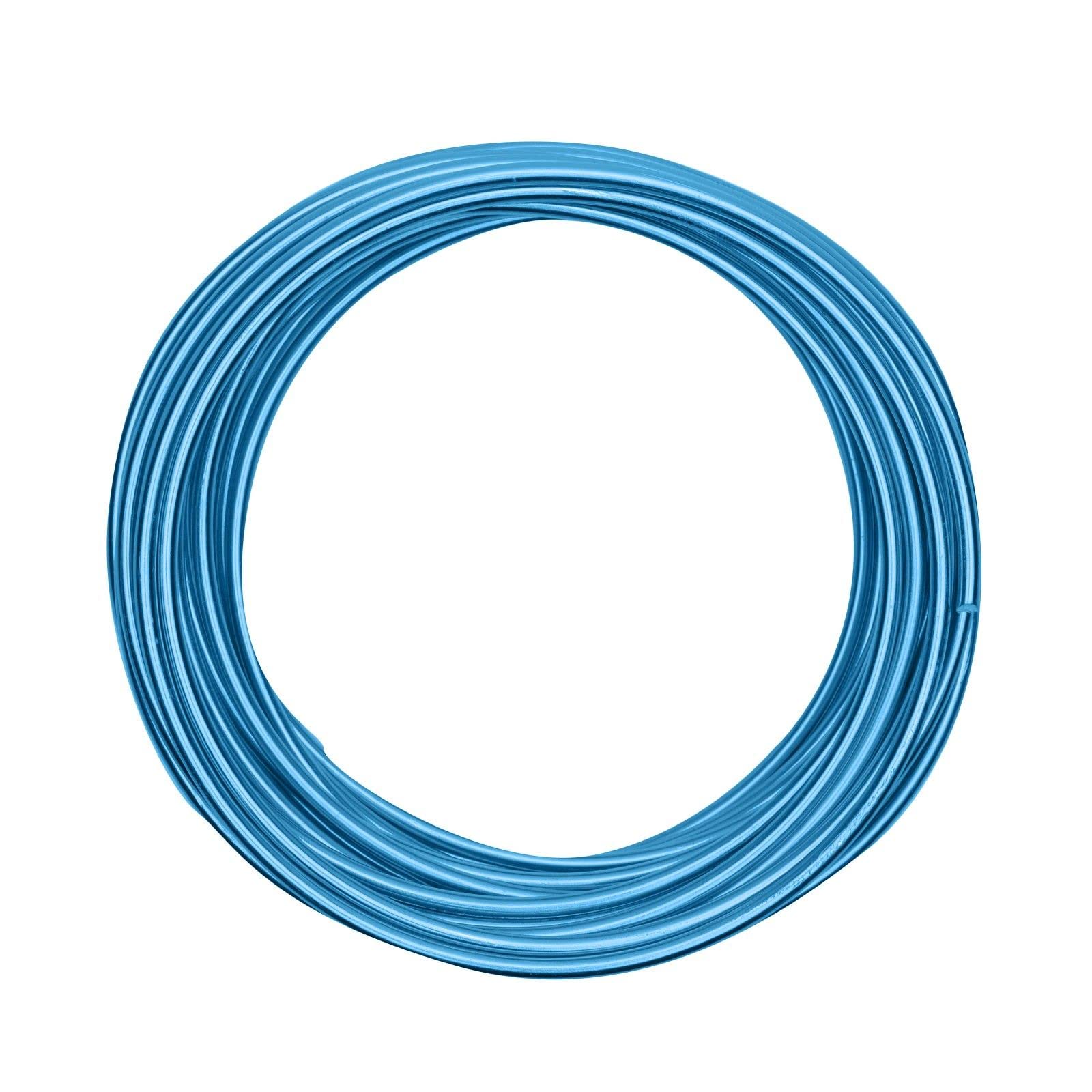 Vaessen Creative Aluminium Craft Wire 32.8 ft (10 m) x 0.16" (4 mm) Turquoise (Blue) - Flexible Metallic Wire for Crafting, Flower Arranging, Jewellery Making and Modelling
