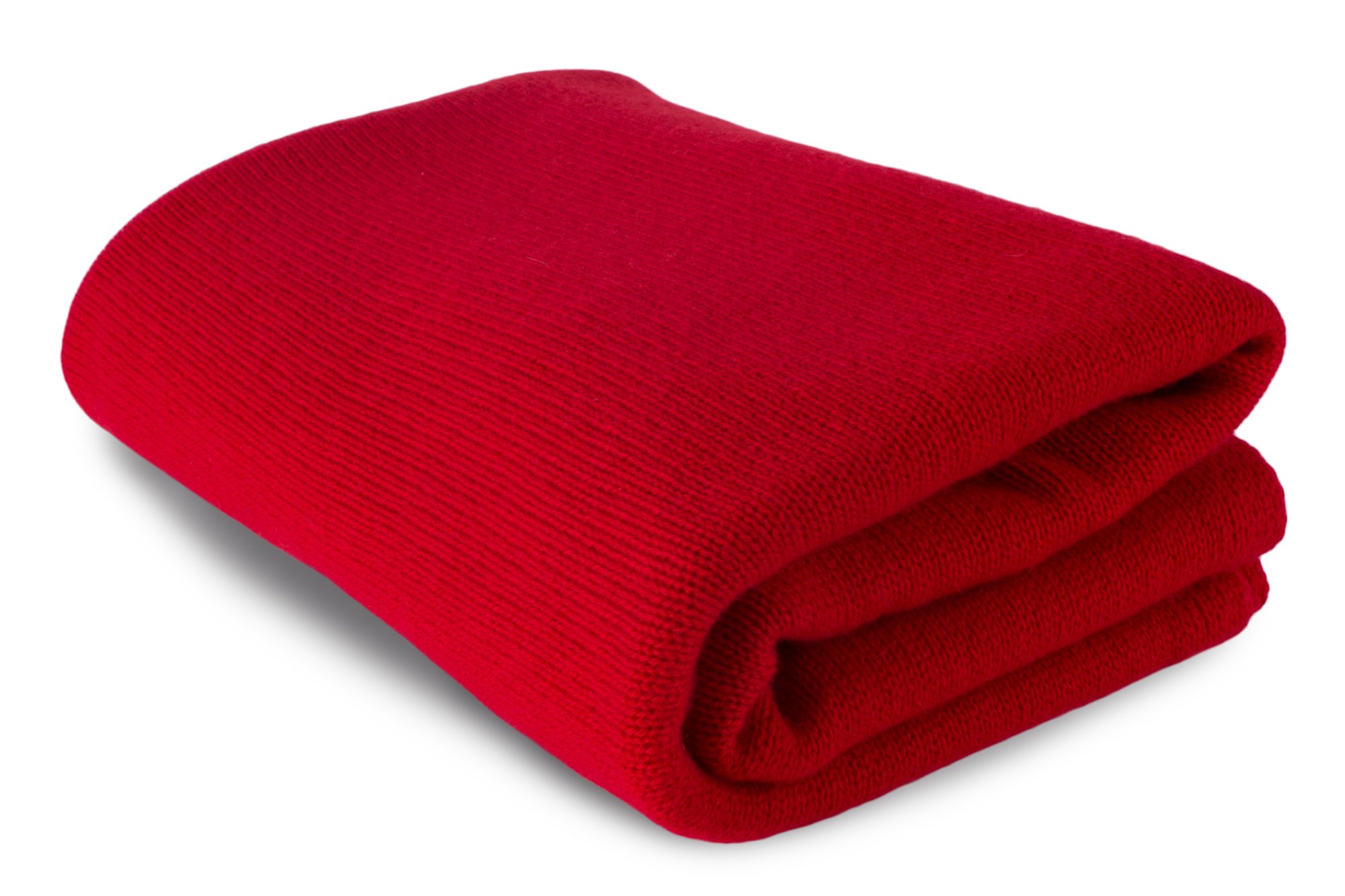 Love Cashmere Luxury 100% Cashmere Travel Blanket - Red - Made in Scotland