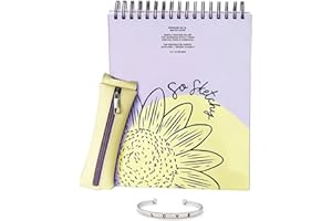 Life is a Doodle Sketch Pad Art Set - Premium 9x12 Sketchpad/Art Journal, Pouch for Art Supplies, & Cute Cuff - Sketch Book for Kids, Teens, Adults