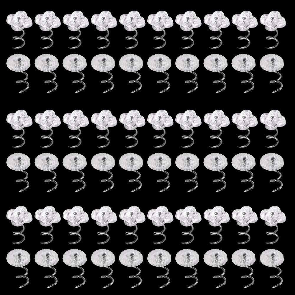 Photo 1 of LUNARM 200 PCS Upholstery Tacks Clear Heads Twist Pins with Storage Box, 2 Styles Bedskirt Pins, 0.59 inches Tacks for Furniture, Slipcovers, and Bedskirts Decoration