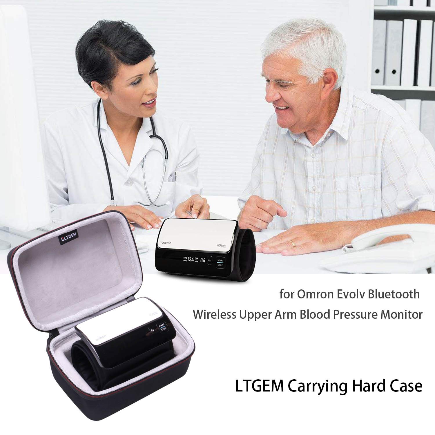 LTGEM Case Compatible with Omron BP7000 Evolv Upper Arm Blood Pressure Monitor, Case Only