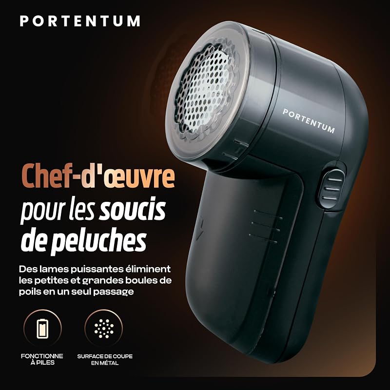 Rasoir Anti Bouloche Anti Peluche Électrique - Lames en Acier Inoxydable. Conteneur à Peluches Amovible. Piles incluses et Brosse de Nettoyage