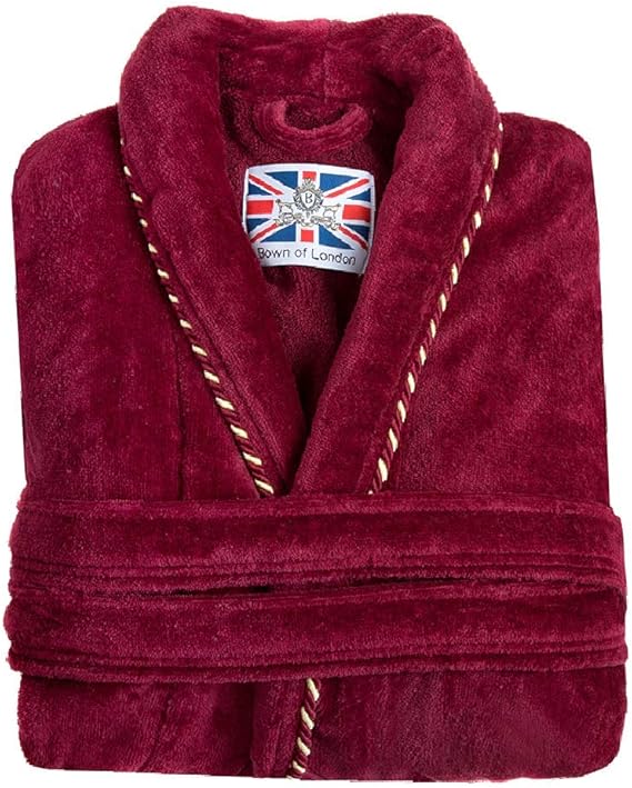 Bown of London Men's British Bathrobe The Earl Claret Amazon.co.uk