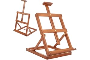 VISWIN Heavy-Duty H-Frame Tabletop Easel, Adjustable Beech Wood Table Top Easel for Painting Canvas, Hold Canvas up to 23”, P