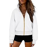 IWD Zip Up Hoodie for Women Fleece Cropped Oversized Sweatshirts Long Sleeve Casual Jackets Winter Outfits 2025