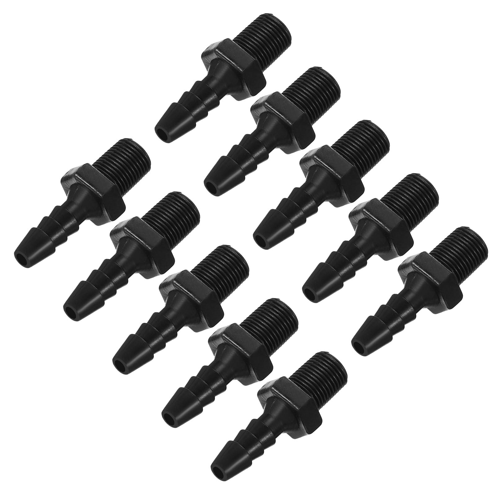 PATIKIL 3/16" Barb x 1/8" NPT Male Connector, 10 Pcs Plastic Hose Barb Fitting Industrial Hose Barb to Pipe Fitting Connect, Pipe Fitting Adapter for Water Air Fuel