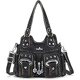 Angel Kiss Purses for Women Small Hobo Crossbody Bags Multi-Pocket Vegan Leather Hobo Handbags Tote Bag with Crossbody Strap