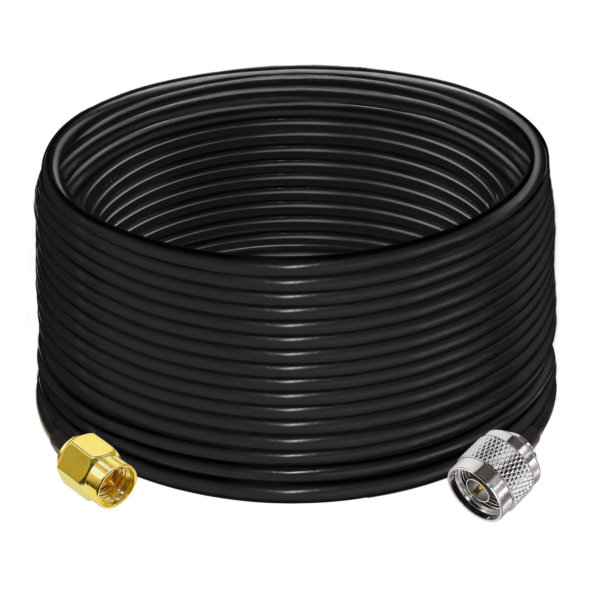 TUOLNK SMA to N Coax Cable RG58 Low Loss WiFi Antenna Extension Cable Black SMA Male to N Male Coaxial Cable 50ohm for 3G 4G LTE Antenna Ham Radio (49.2ft)