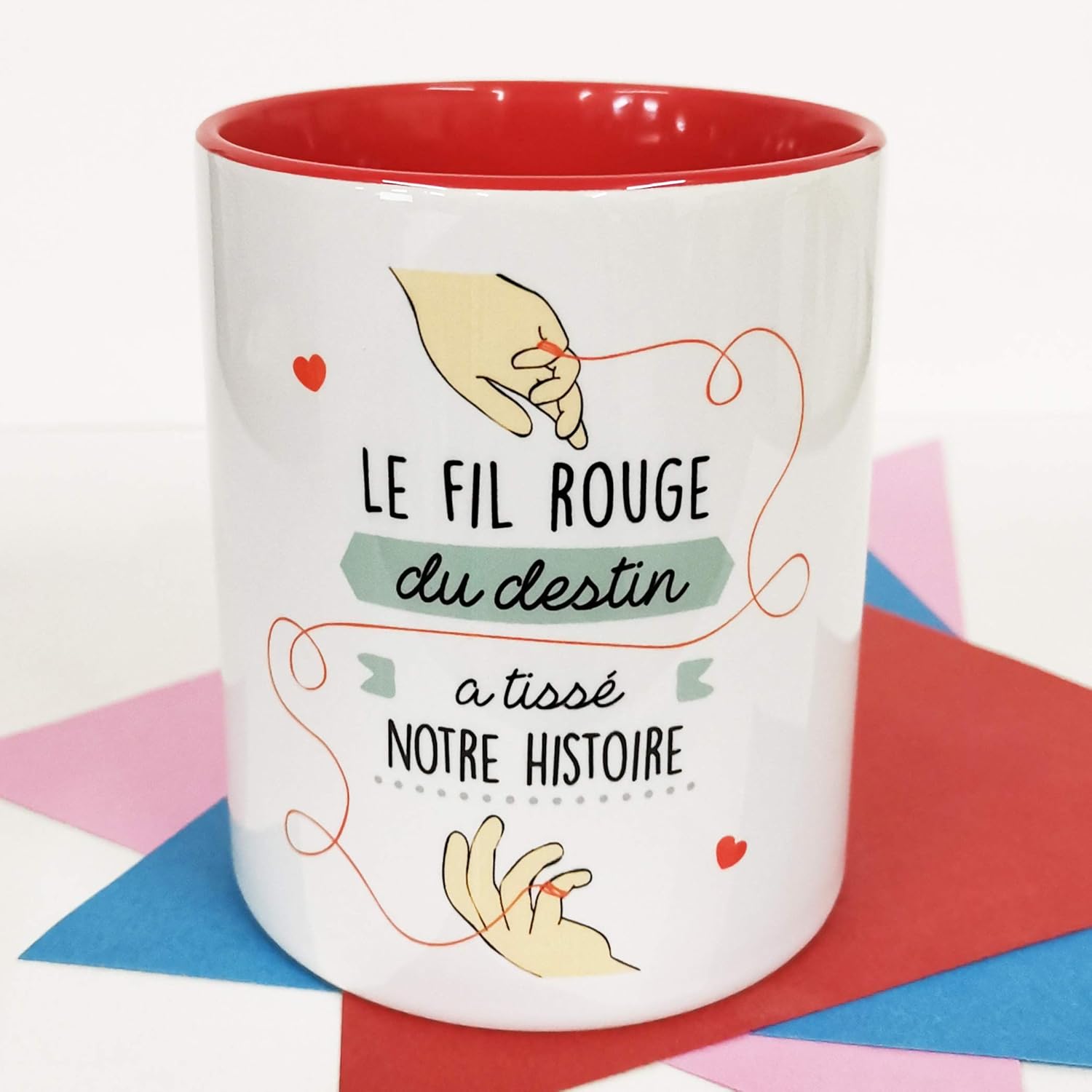Nos Pensees Tasse Avec Message Romantique Le Fil Rouge Du Destin A Tisse Notre Histoire Cadeau Original Pour La Saint Valentin Amazon Fr Cuisine Maison