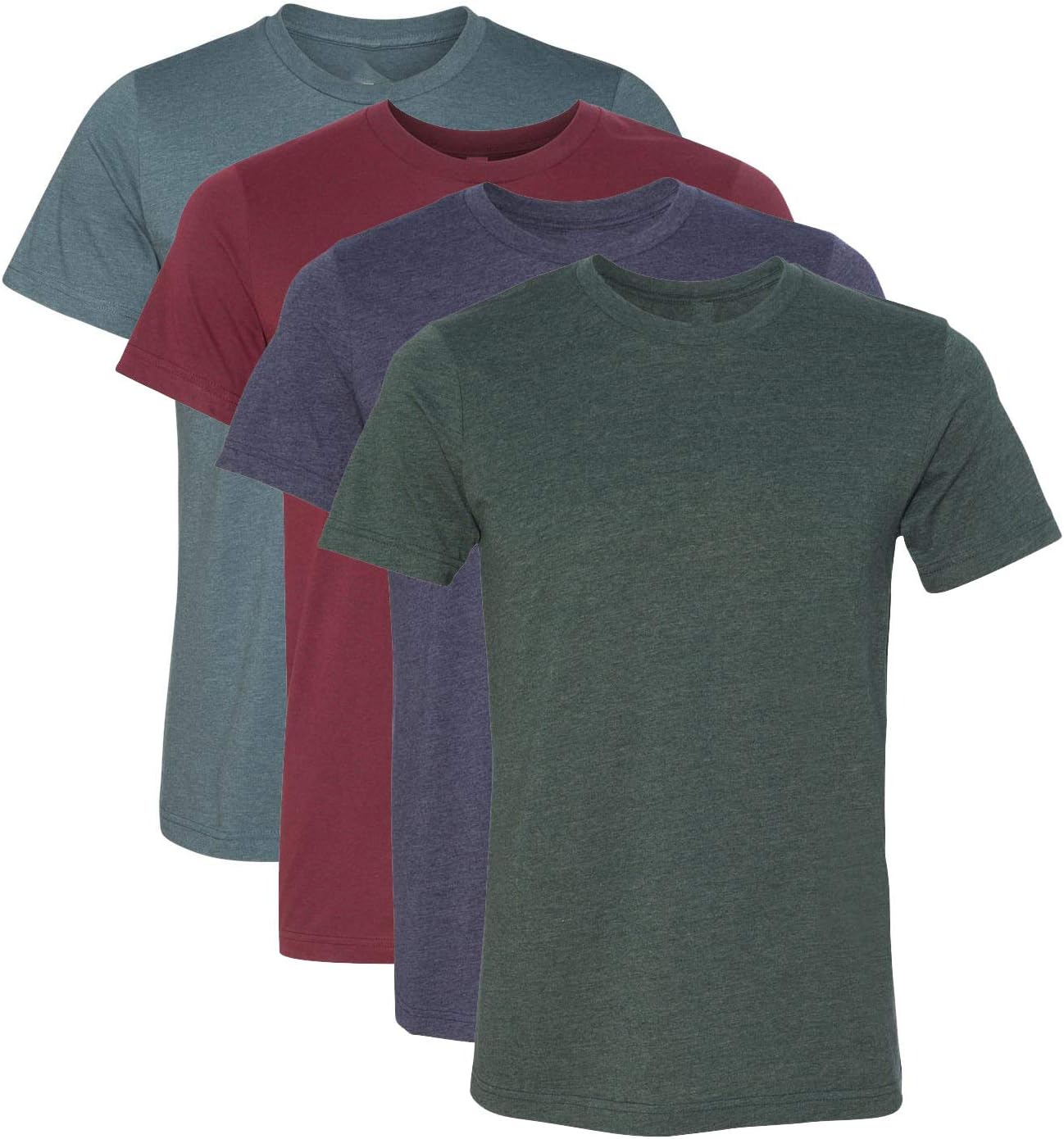 4 Pack Men's Heather Cotton Poly T-Shirt