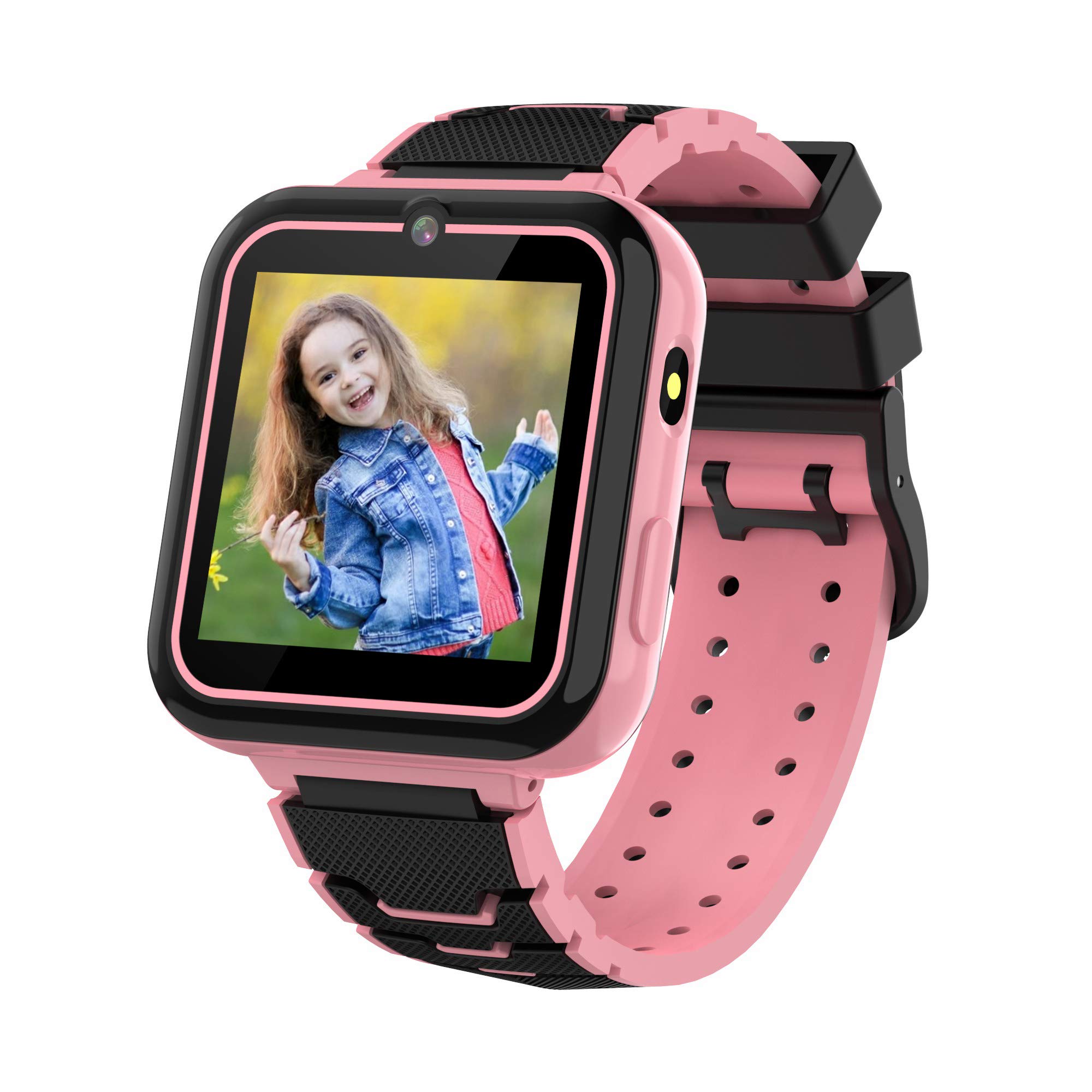 Kids Smart Watch (Black,Pink) for Girls Boys, Phone Call SOS Calling/Music MP3 Player/Games/Camera/Alarm Clock/Flashlight, Age 3-12 Years Children Birthday Gift