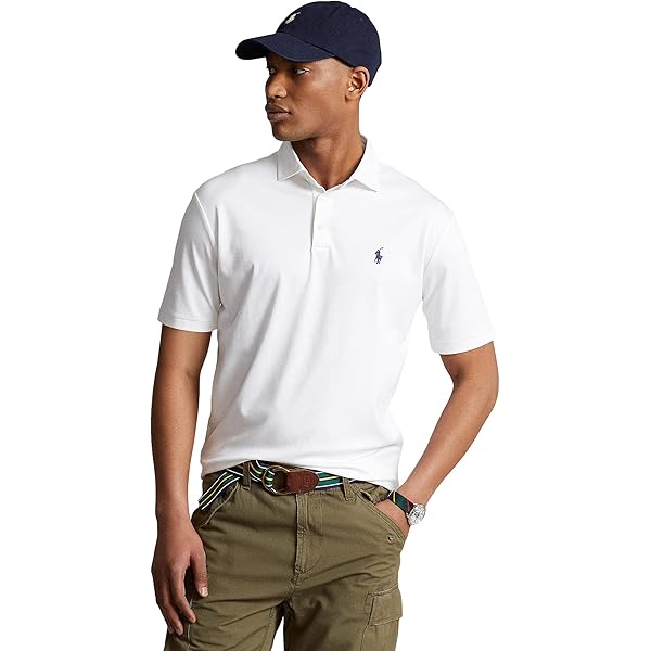 POLO RALPH LAUREN Men's Classic Fit Beach-Print Mesh Polo Shirt