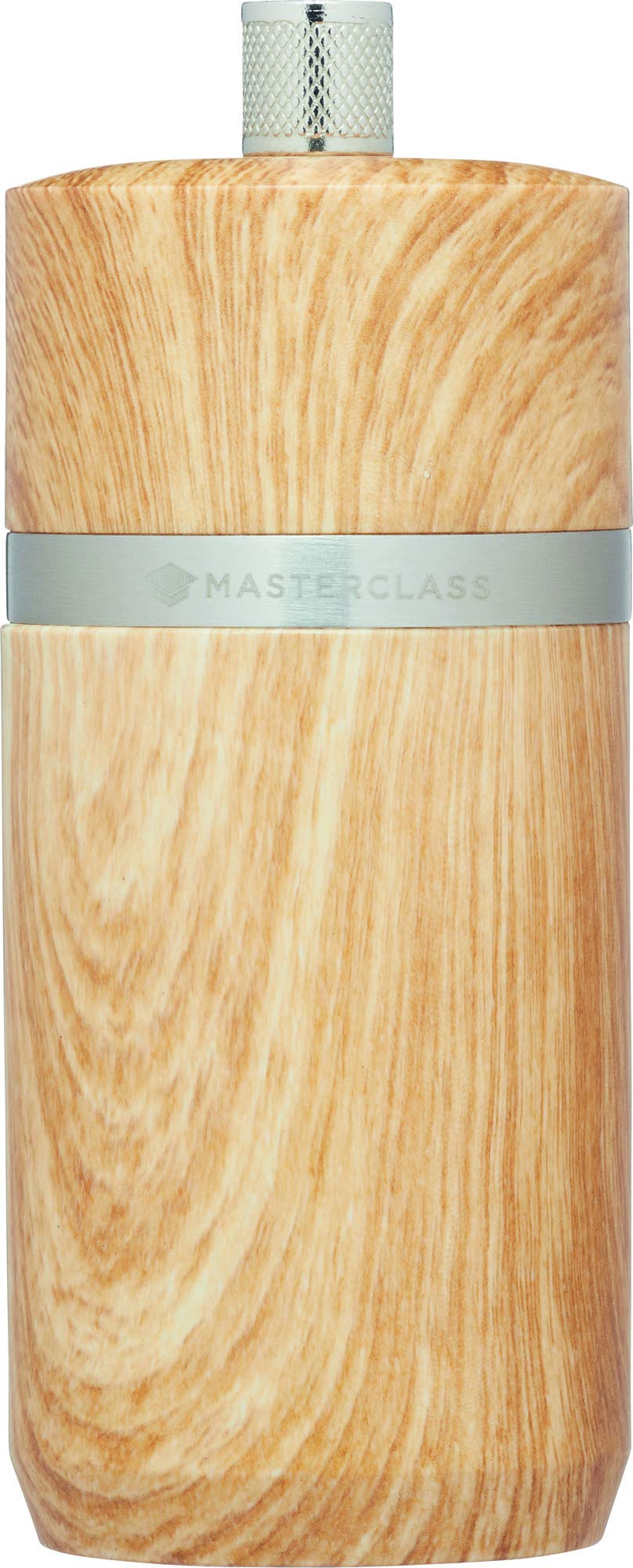 MasterClass Pepper or Salt Grinder, Plastic, Beechwood Effect, 12 cm