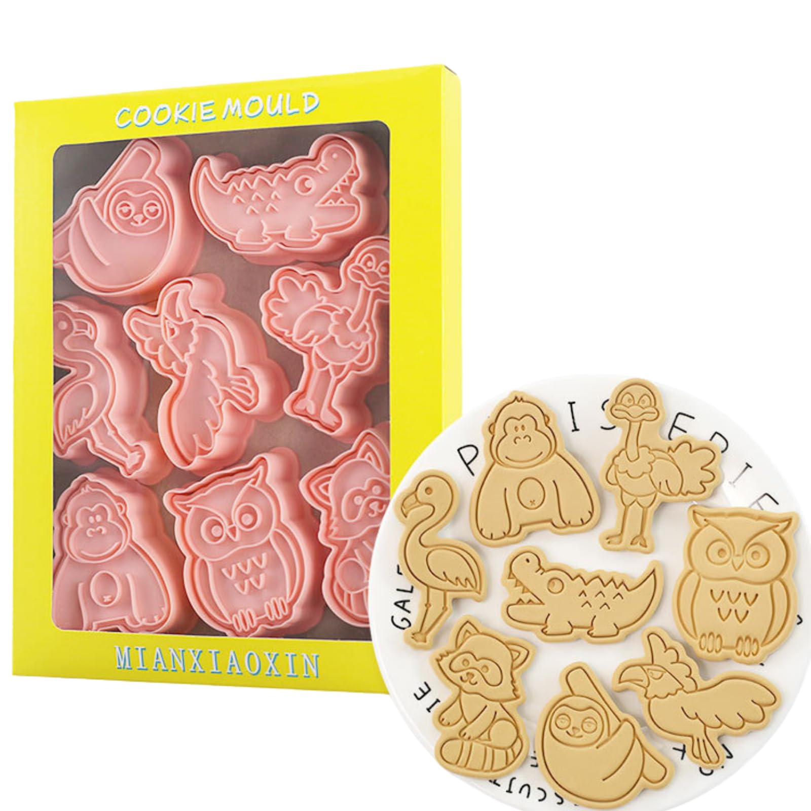 PTaizjjz 8PCS Animal Cookie Cutters Shapes Baking Set, 3D Cartoon Cookie Cutters Supplies for Cat Snacks and Baking