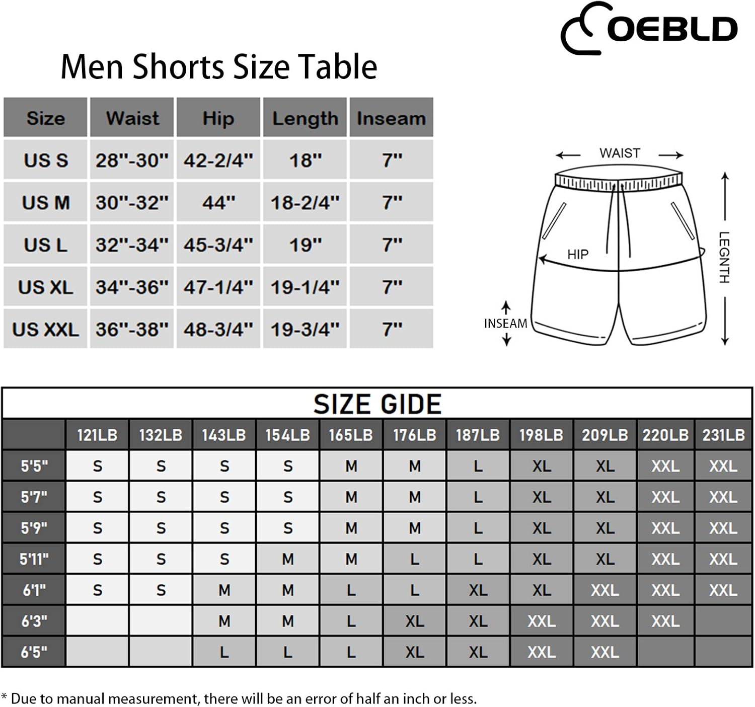 OEBLD Mens Athletic Shorts 2-in-1 Gym Workout Running 7'' Shorts with Towel Loop: Clothing
