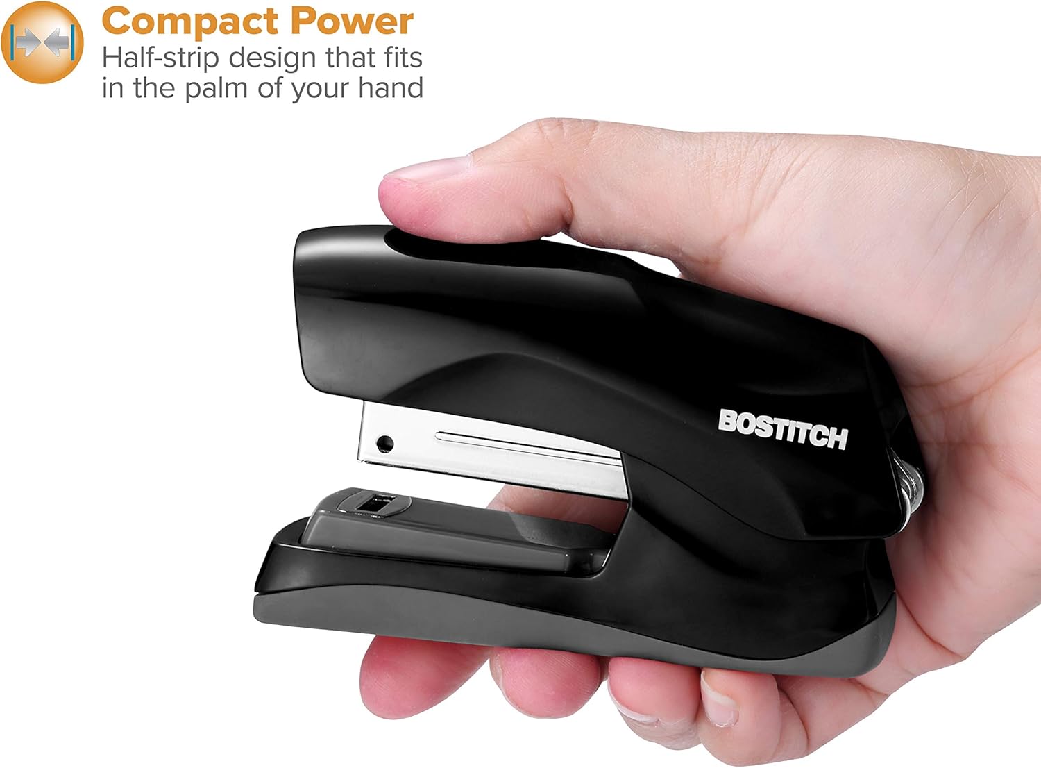 Bostitch Office Heavy Duty 40 Sheet Stapler, Small Stapler Size, Fits into the Palm of Your Hand; Black (B175-BLK) : Office Products