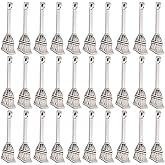 SUNNYCLUE 1 Box 70Pcs Broom Charm Bulk Witch Broom Charms Antique Tibetan Silver Small Halloween Prop Broomstick Cleaning Tools Pendants for Jewelry Making Supplies Crafts DIY Necklace Earrings Women