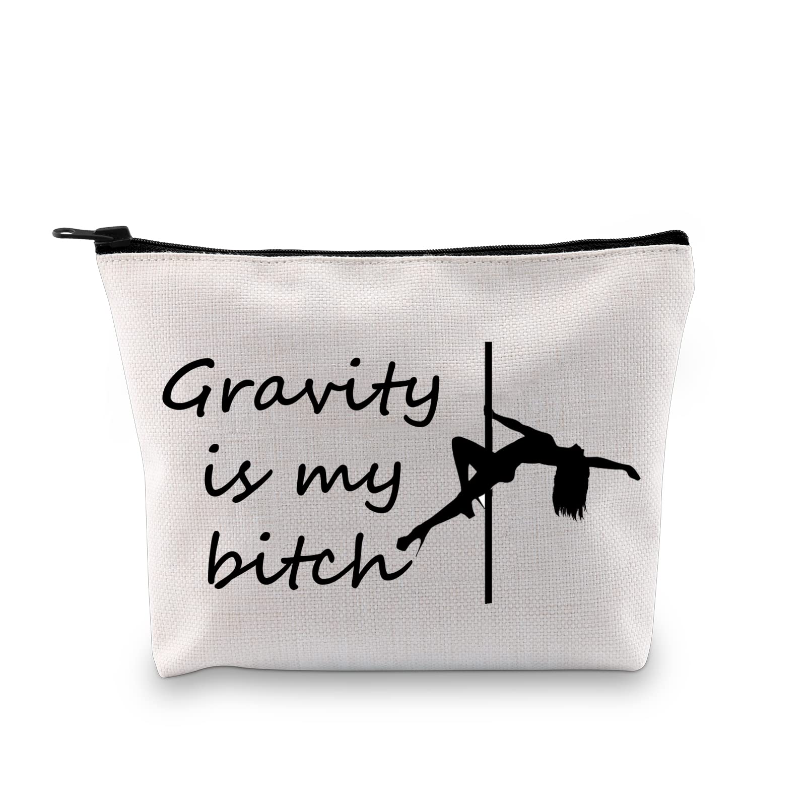 PXTIDY Pole Dancing Makeup Bag, Gravity is My Bitch, Travel Cosmetic Organizer