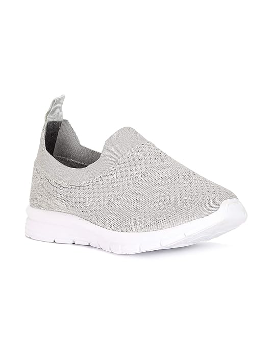 Buy UNLIMITED Womens Women Light Grey Knit Upper Solid Slip on Shoes Sneaker at Amazon.in