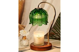 Green Candle Warmer Lamp with Timer, Mothers Day Gifts, Dimmable Flower Candle Lamp Warmer, Vintage Birthday Gifts for Women,