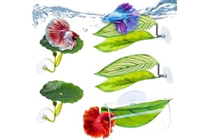 BaoZqua 5PCS Betta Hammock & Fish Toys Set, Soft Aquarium Decor Plastic Plants that Won’t Damage Fishtail, Acrylic Tube Tunnel for Betta Fish Tank Decorations, Aquarium Hideout with Spare Suction Cups