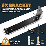 DIY Doctor Heavy-Duty Scaffold Board Shelf Brackets Set of 6 23.5cm Black view 8
