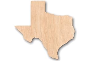 UFN HENRIK CUTOUT Premium Texas State Shape - Handcrafted Wood Texas Cutout, Perfect for Wall Decor - Unique Texas Shaped Design (5mm Plywood, 10")