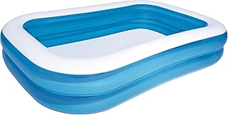 Bestway Family Pool, Pool rechteckig für Kinder, leicht aufbaubar, blau, 262 x 175 x 51 cm