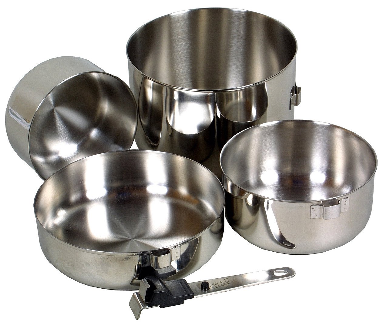 Relags Biwak Stainless Steel, Set of 3, Silver, One Size