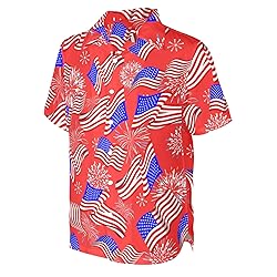 HUGLAZY American Flag Shirt Mens Hawaiian Shirts
