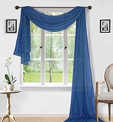 Sapphire Home Window Scarf Valance Curtains - Extra