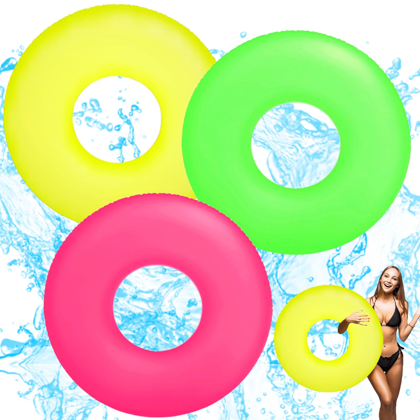 1Pcs Swimming Rings for Adults, Inflatable Pool Floats for Age 12+, 36" (91cm) Pool Float Swim Tubes Giant,Summer Swimming Pool Water Beach Toys,Pool Party Decorations,Summer Gift for Kids Adults