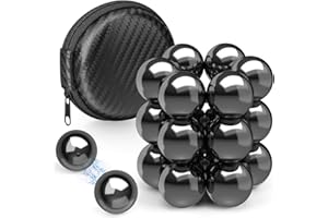 DILABNBA 22PCS Round Magnetic Stones Fidget Toy Magnet Science Kit for Adults, Large Hematite Magnetic Ball Desk Toy for Men Women, Whiteboard Locker Magnetic Rocks for Home Office, Age:15+