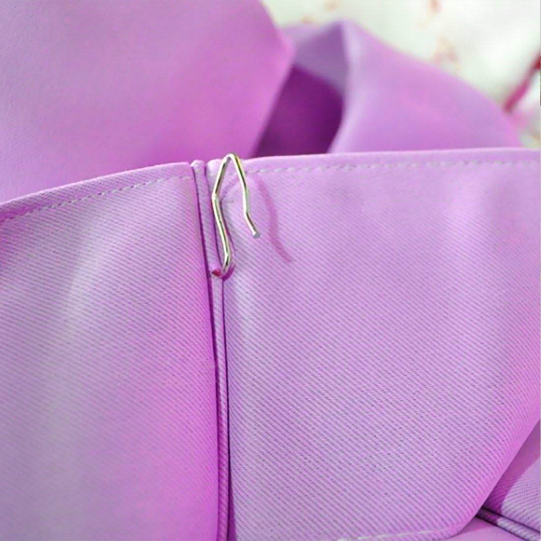 58 Pcs Metal Curtain Hooks, Nydotd Silver Rustproof Stainless Steel Plated Nickel Hooks Heavy-Duty Offset Pin-On Drapery Hooks for Window Curtain, Door Curtain and Shower Curtain(1.2" x 1"): Home Improvement