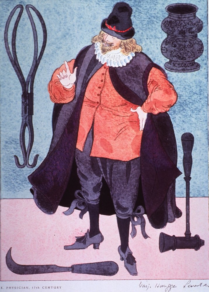 17th Century Physician Taken from a 1962 pharmaceutical company promotion reproducing the distinctiv