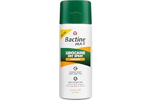 Bactine MAX Dry Spray for Pain Relief with 4% Lidocaine - Numbing Lidocaine Spray with Cooling First Aid - Pain + Itch Relief For Minor Cuts & Scrapes, Burns, Bug Bites, Sunburns & Postpartum Care - 4