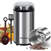 Suewow Electric Coffee Grinder - Powerful 200W Motor, Detachable Bean and Spice Grinder for Coffee Beans, Spices, Peanuts, Gr