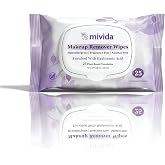 mivida Hypoallergenic Makeup Remover Wipes with Hyaluronic Acid, Dermatologist Tested Alcohol Free &amp; Fragrance Free make up wipes, Travel Friendly 25 Count